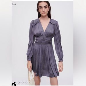 Maje satin dress with raffles - Like new - Size 38